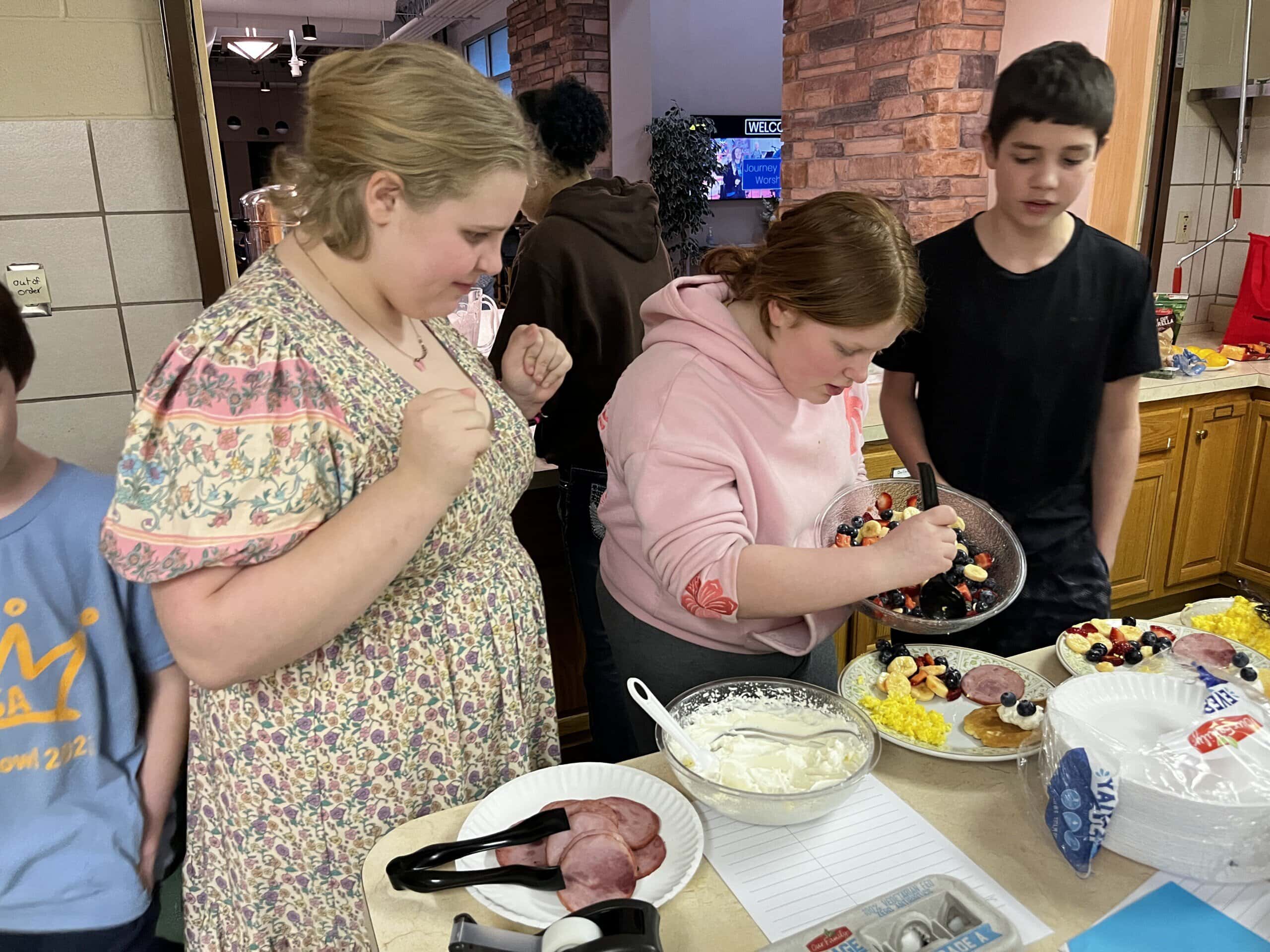 Teens cooking